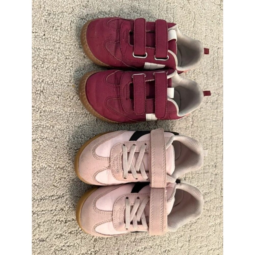 Girls Sneakers Size 10 Carter’s and Wonder Nation Pink Burgundy Shoes Lot of 2